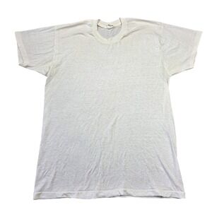 Vintage Kmart White Blank T-Shirt XL 46-48 Single Stitch Paper Thin Tee 70s 80s